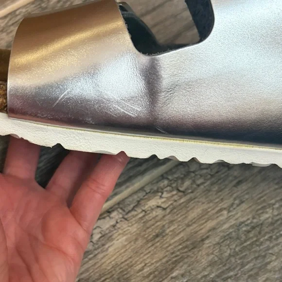 Birkenstock Arizona Soft Footbed, Silver, EU 39/US 8 normcore minimalist boho - Picture 10 of 16